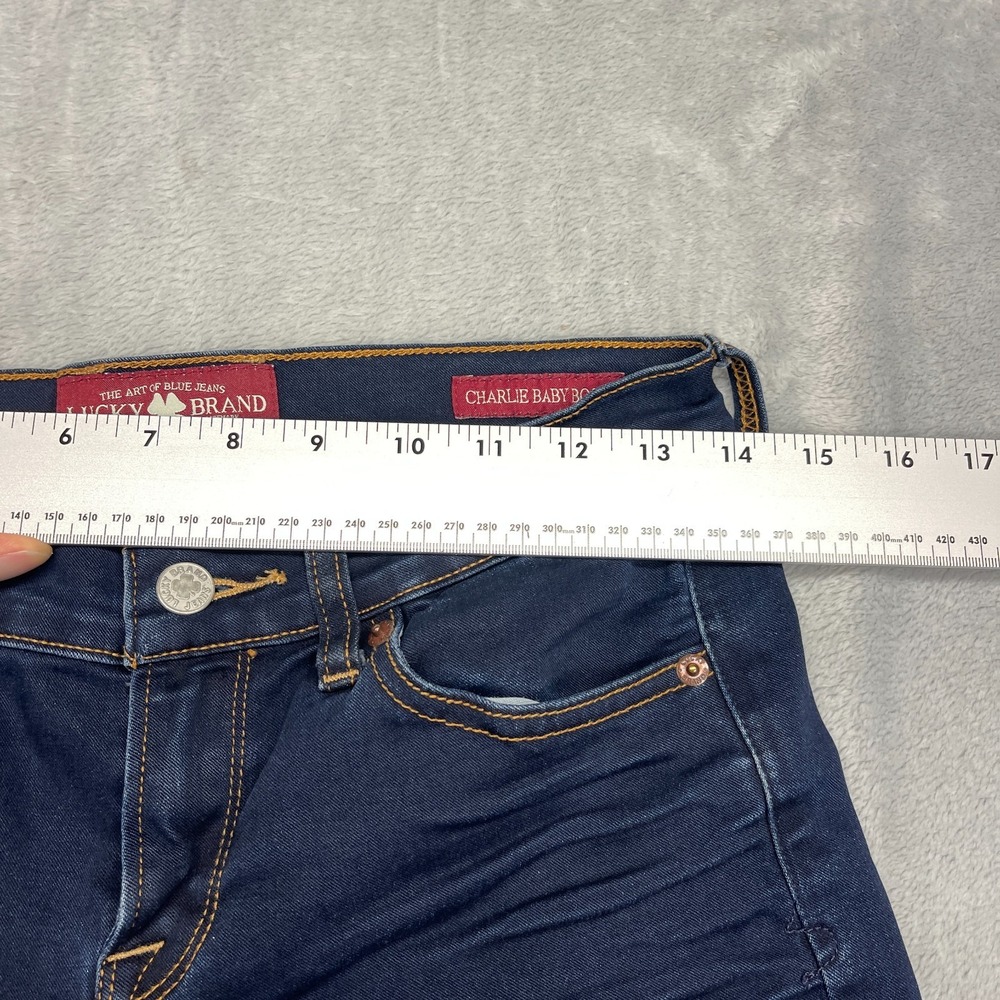 Lucky Brand Jeans Women 2/26L (28x35) Blue Denim Dark Wash Charlie Baby Boot Cut - Picture 7 of 10